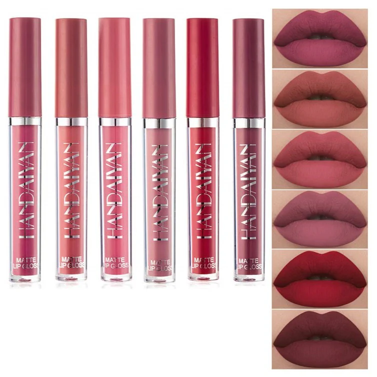 Matte Lip Gloss Liquid Lipstick (Pack of 6) Shade A