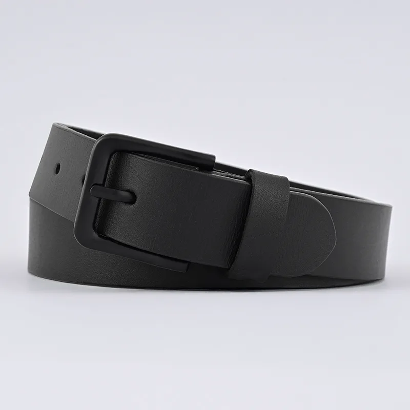 Black Leather Belt – Black Buckle - 2