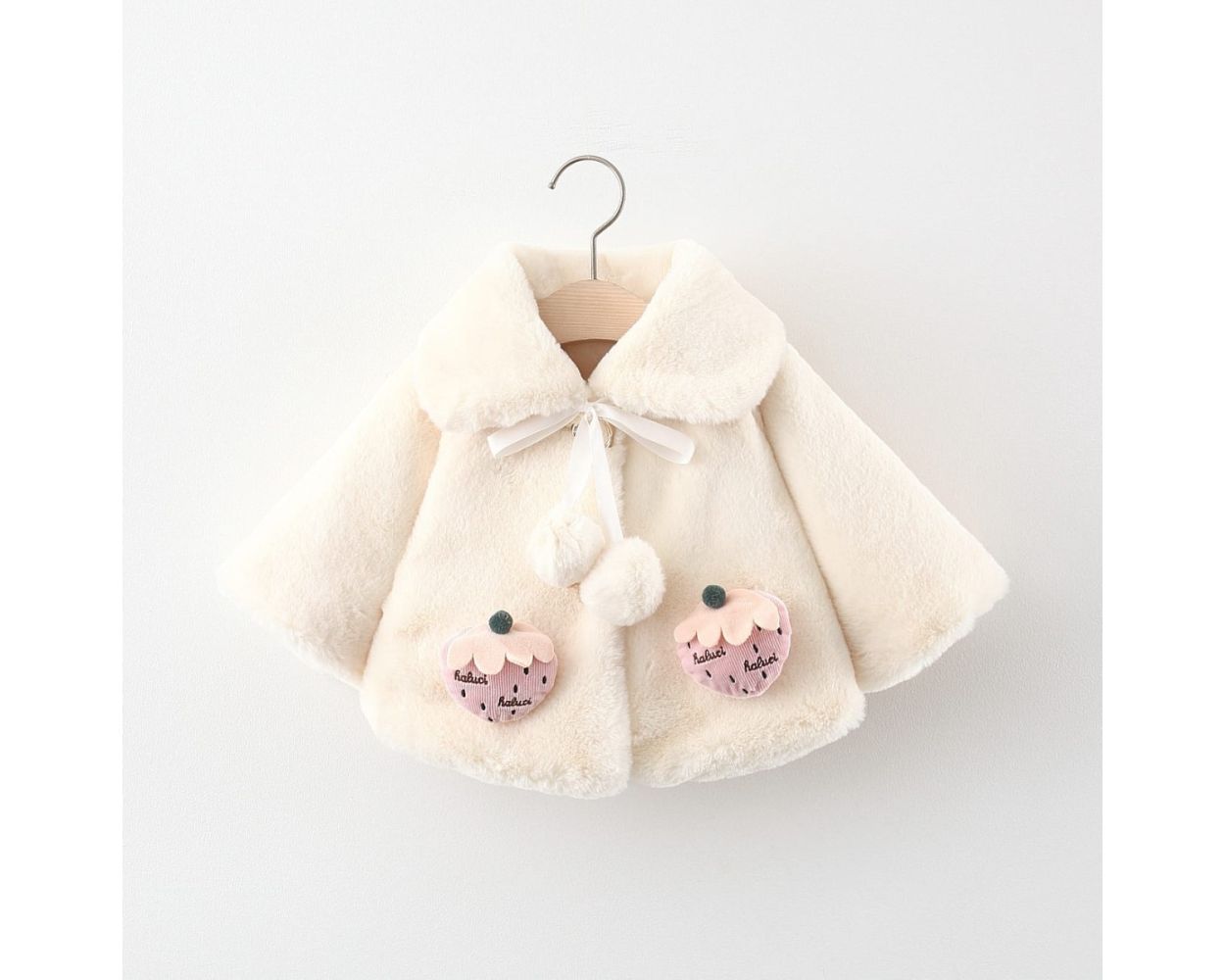 Charming White Hearts Winter Baby Jacket