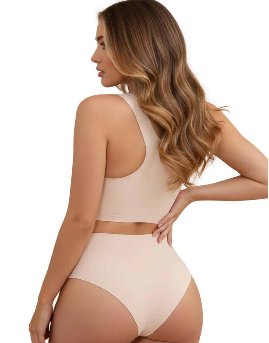 LOSHA LASER CUT SUPER SOFT BRA SET -SKIN - 3