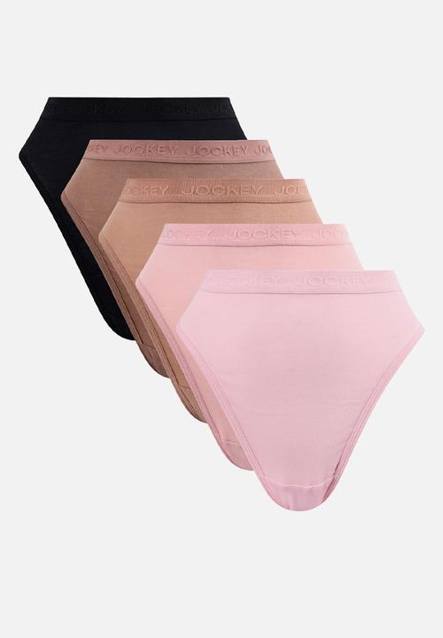 5pkk plain tonal elastic french cut - multi