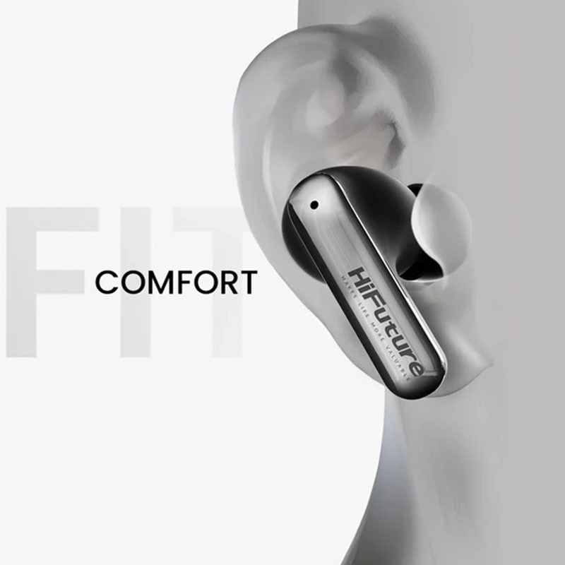 Hifuture SonicAir True Wireless Bluetooth Earphones with Bluetooth 5.3, ENC Noise Cancellation, 4 Microphones, 10mm Drivers - Black - 4