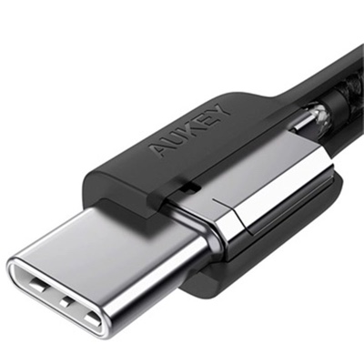 Aukey Impluse Braided CC Nylon Braided USB C To C Cable, 0.9m - White - (CB-CD45) - 3