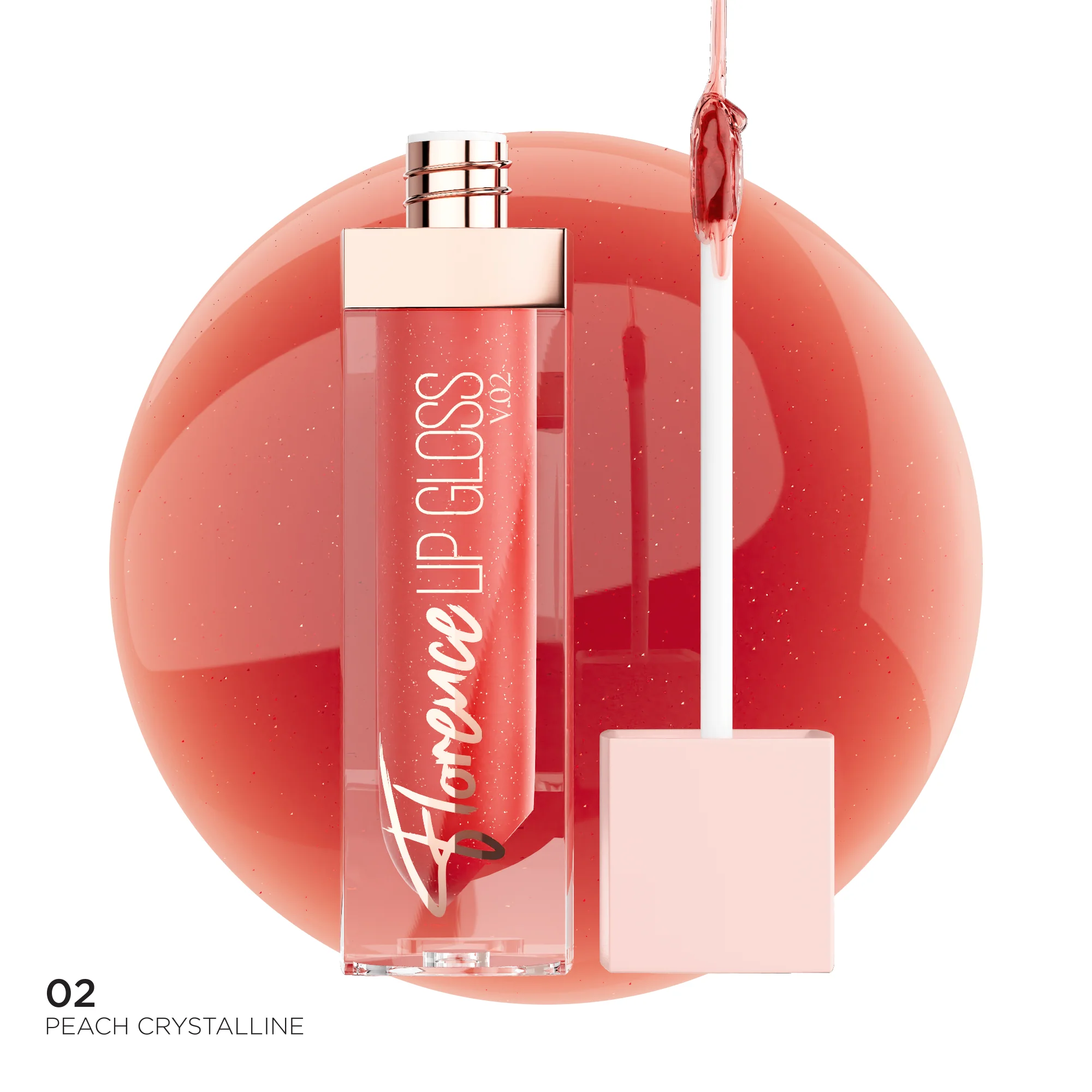 Florence V.02 Lip Gloss - 02 Peach Crystalline