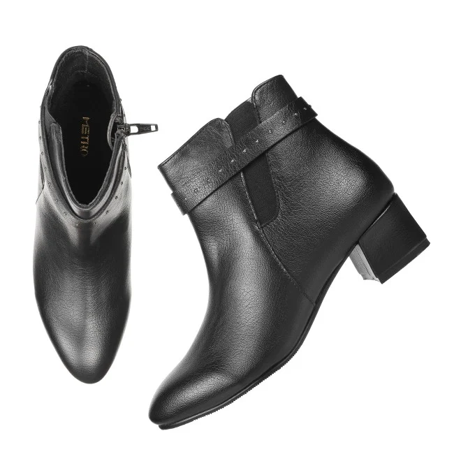 Women Black Party Boots - 3