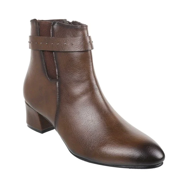 Women Brown Casual Boots - 2