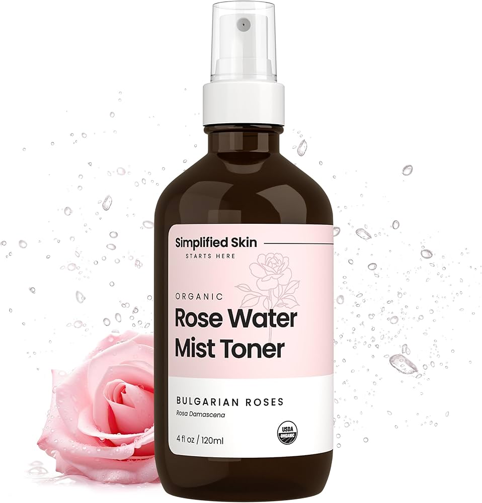 Pure Organic Rose Water Spray for Face & Hair