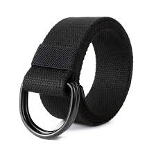 120CM Men Belts Double Loop Buckle Canvas
