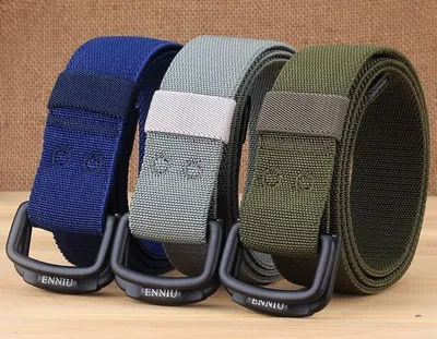Double Ring Buckle Stretch Nylon Elastic Belt
