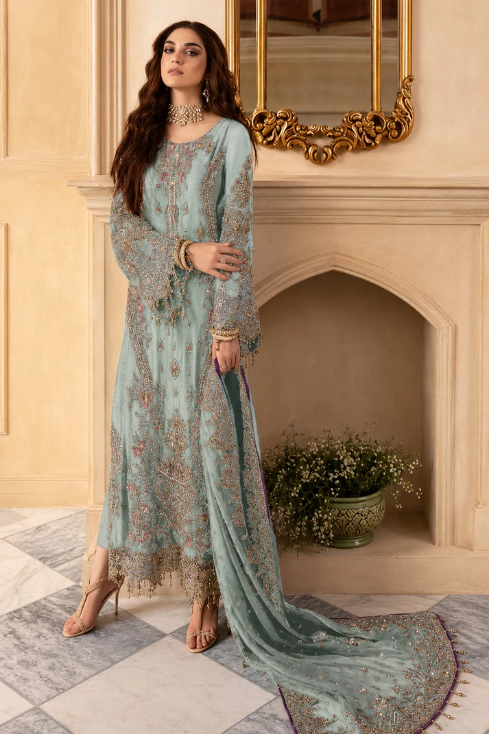 Charizma Embroidered Luxury Chiffon 3Pc Unstitched Suit