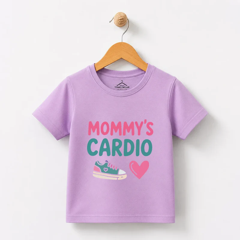 Baby Girl Purple Mommy's Cardio Print T-Shirt - 2