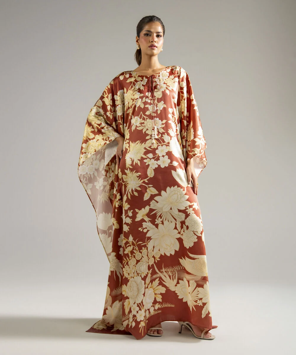 Printed Satin Kaftan - 2