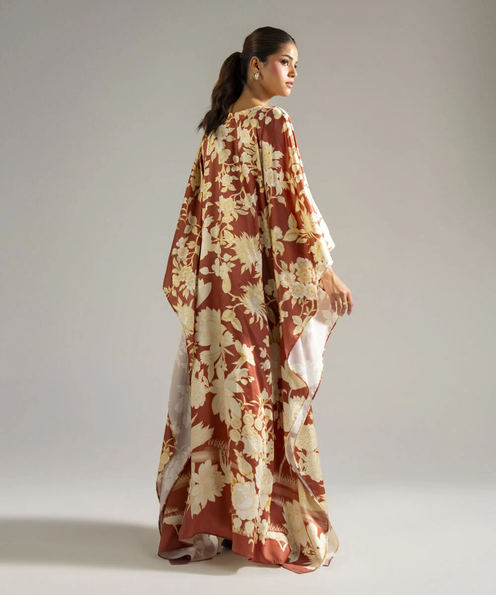 Printed Satin Kaftan - 4