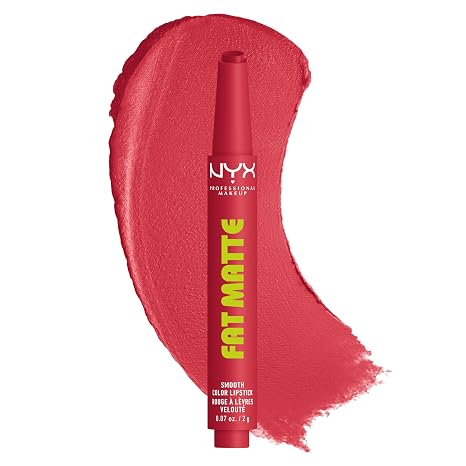 NYX PROFESSIONAL MAKEUP Fat Matte Lipstick, Pigmented, Smoothing, & Non-Drying Lip Crayon, Long Lasting Lip Makeup, Vegan & Cruelty Free - Fuzzy Flame (Red) - 3