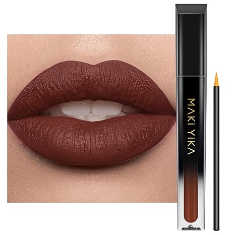 MAKI YIKA Red Lipstick Liquid for Women Color Stay Long Lasting Lipsticks | Smudgeproof Brown Matte Liquid Lipstick Transterproof Lip Makeup, No Rules - 4
