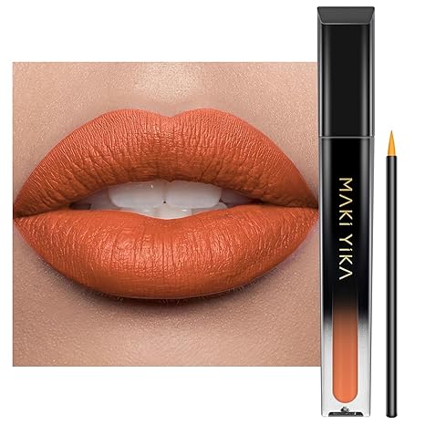 MAKI YIKA Red Lipstick Liquid for Women Color Stay Long Lasting Lipsticks | Smudgeproof Brown Matte Liquid Lipstick Transterproof Lip Makeup, No Rules - 2
