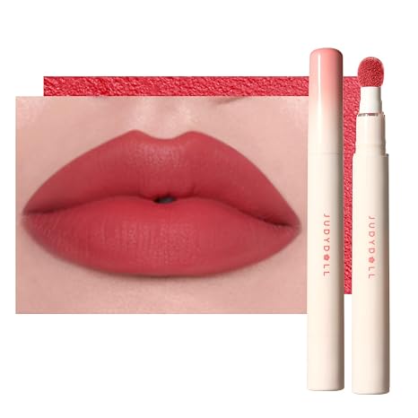 JUDYDOLL Cushion Matte Lip Cream,Hydrating Matte Lipstick with Tripeptide & Squalane,Lip Line Blurring,Velvet Lip Mud,Smudge-Proof,Long Wear,Non-craked (New N14 Raspberry Pout)