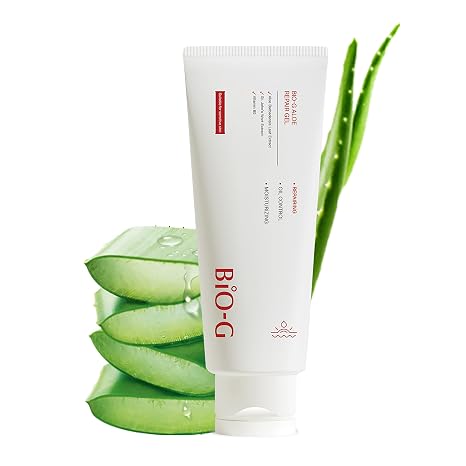 Bio-G Face Aloe Moisturizer with Hyaluronic Acid,Panthenol Aloe Vera Gel Sunburn Relief,After Sun Butter,Moisturizing, Fast Absorbing for Face, Skin, Body&Hair